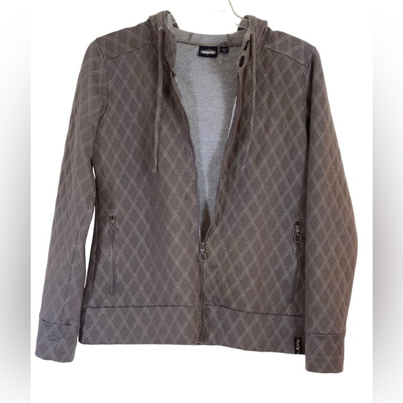 Women’s Kavu , waffle knit quilted hooded jacket, full zip. Size large GUC - Picture 3 of 8
